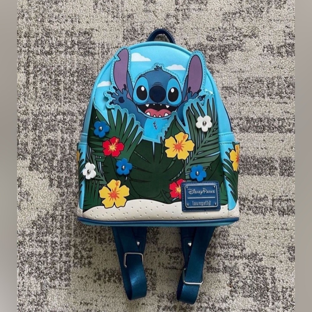 Disney Parks Stitch Hide-And-Seek Loungefly Mini Backpack in excellent condition